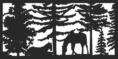 Scene forest - DXF CNC dxf for Plasma Laser Waterjet Plotter Router Cut Ready Vector CNC file